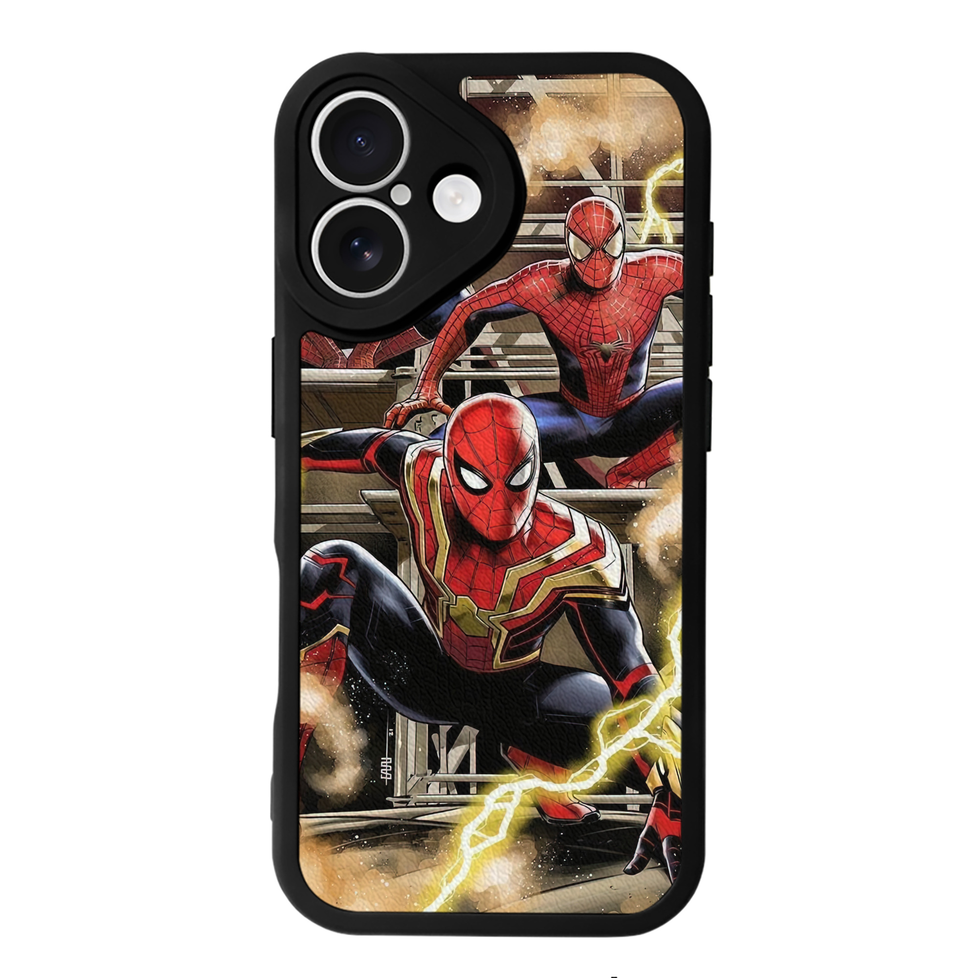 Spider Man スパイダーマン 【iPhone 16シリーズ対応】シリコンスマホケース（レザー調） 材質：シリコン